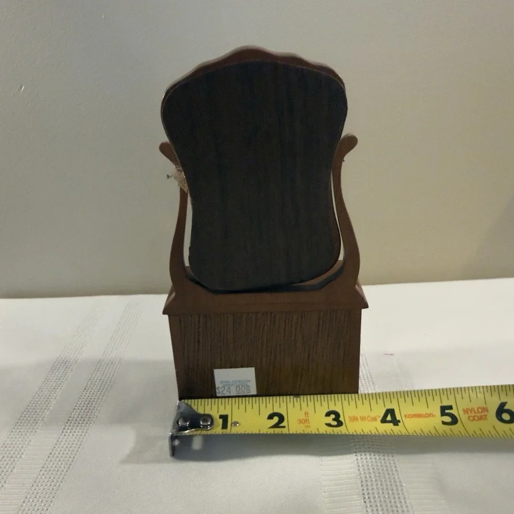 Miniature Wood Dollhouse Dresser Vanity Swivel Mirror & Drawers 1:12 Scale